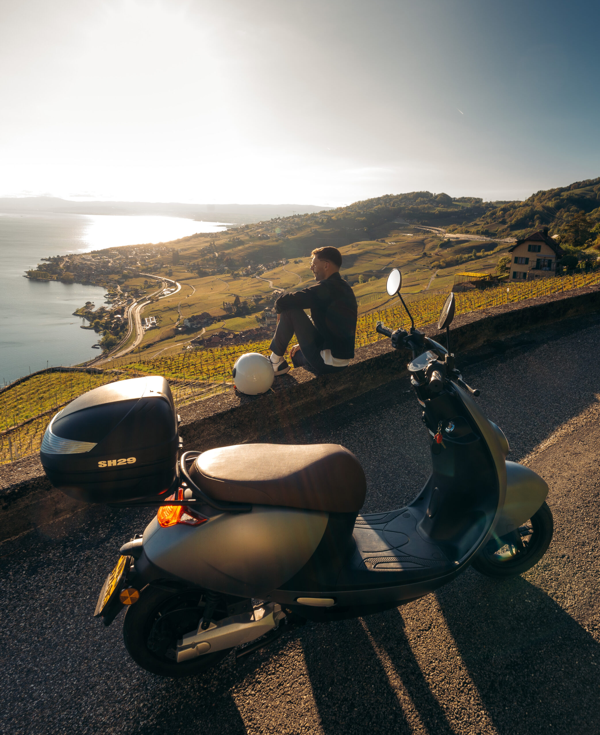 Contemplation du lac Léman et des vignes